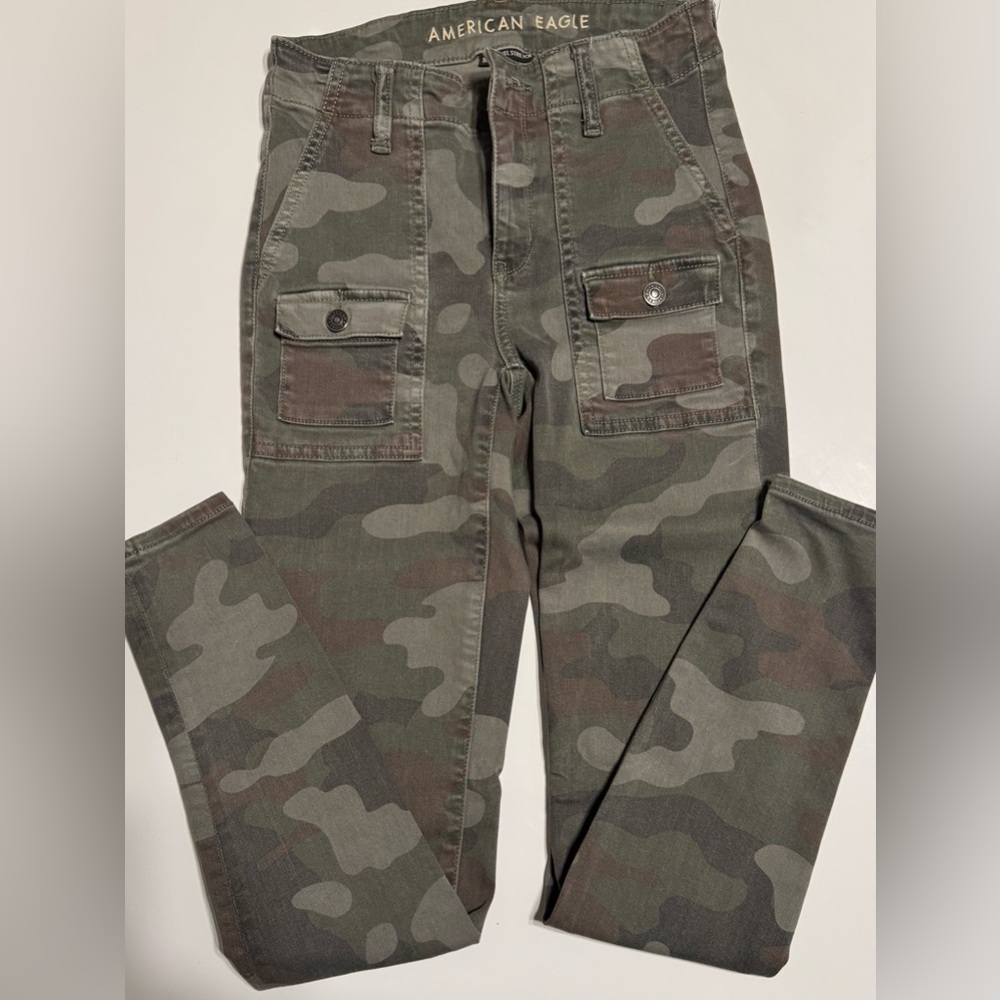 American eagle camo cargo skinny jeans 0 high rise jegging
